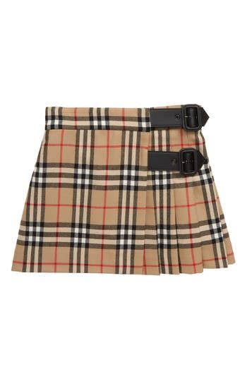 luiza check wool skirt burberry|Burberry pleated wool skirt.